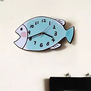 Hoạt Hình Treo Đồng Hồ Dễ Thương Cá Xanh Siêu Yên Tĩnh Đồng Hồ Phòng Ngủ Nhà Trang Trí Tường Cho Bể Cá Câu Cửa Hàng Hải Sản