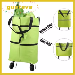 Giỏ mua sắm có thể gập lại GUSTAVA, Giỏ gấp 2 trong 1 có thể tái sử dụng, Bền có thể gập lại Nhẹ Bảo quản dễ dàng Túi mua sắm tạp hóa ngoài trời