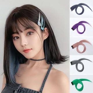 Giả Kẹp dài thẳng xoăn High light 60cm-Tóc Nối Giả Dạng Thẳng Nhuộm Ombre Phong Cách Hàn Quốc