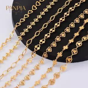 PNPIA- Vòng Tay Thép Titan Handmade Hình Học Liên Kết Dây Chuyền Vòng Tay Nữ Trang Sức Màu Vàng Quà Tặng Hàng Ngày 18cm Vòng Tay Dài