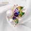 PNPIA- Thời Trang Thanh Lịch Ngọc Trai Trắng Bướm Thổ Cẩm Ánh Sáng Thanh Lịch Sang Trọng Xòe Chân Đa Năng Trang Sức Quần Áo Phụ Kiện Quà Tặng
