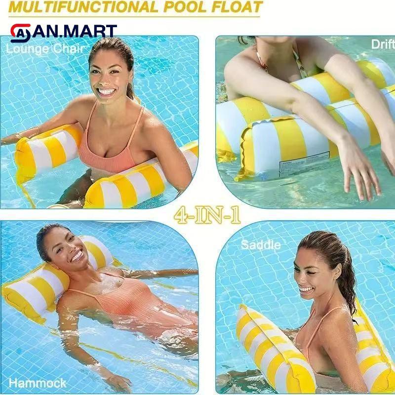 AN.MART Bơm Hơi Nổi Nước Hammo Có Thể Gập Lại Lounger Giường Nổi Di Động Hàng Nổi Cho Bể Bơi Bãi Biển VN