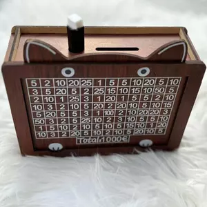 ECK 1 Bộ Ngân Hàng Lưu Trữ Tiền Bằng Gỗ Có Thể Tái Sử Dụng Với Mục Tiêu Hoạt Hình Mèo Tiết Kiệm Tiền Hộp Đựng Tiền Xu Cho Người Lớn Và Trẻ Em HOT