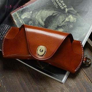 AqToCna Unisex Retro Treo Da PU Túi Kính Di Động Dây Treo Kính Mát Trường Hợp Đơn Giản Handmade Kính Bảo Quản Hộp AqToCna