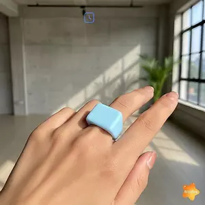 Bộ nhẫn Acrylic vuông hình học dành cho nữ Bộ hai mảnh màu thời trang Phụ kiện phong cách độc đáo mới