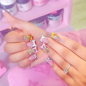 24 Chiếc Vịt Hồng Móng Tay Giả Có Đầu Pháp Có Thể Tái Sử Dụng Lâu Dài Bấm Trên Móng Tay Cho Người Yêu Làm Móng Tay Và Người Làm Đẹp Blogger