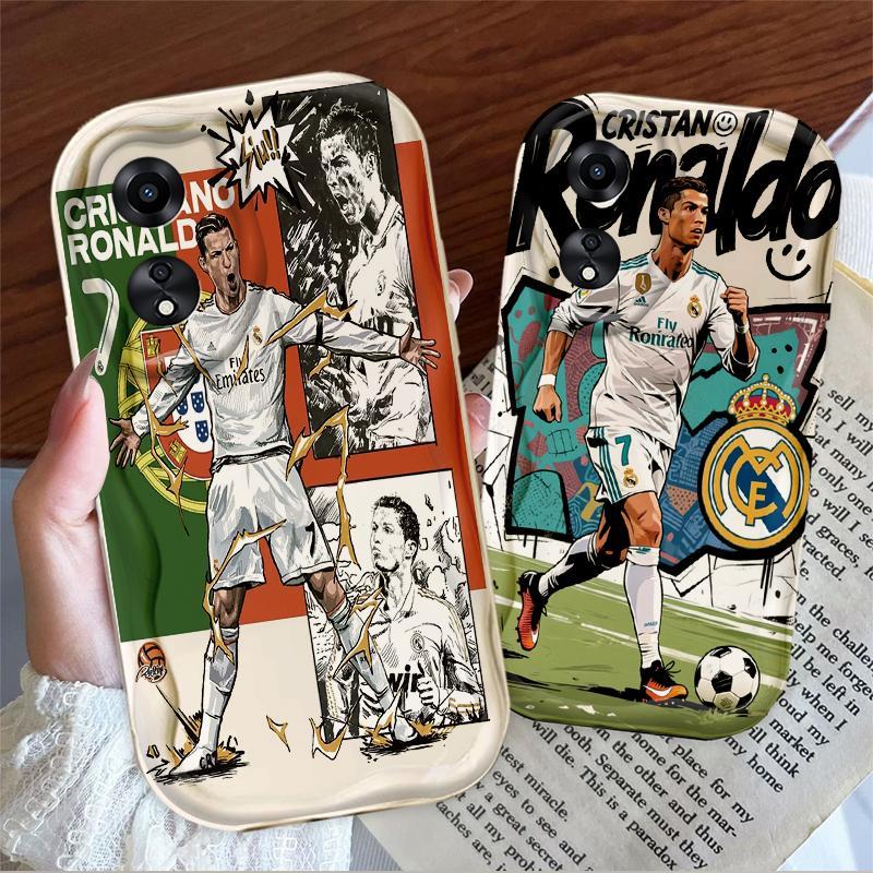 Thích Hợp Cho OPPO A18 A38 A58 A60 A17 A17K 4G 3D Điện Thoại Thông Minh TPU Mềm World Cup Cristiano Ronaldo Sinh Viên Ốp Điện Thoại Chống Sốc
