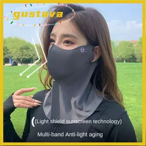 Kem chống nắng GUSTAVA, Che mặt Tấm chắn mặt Ice Silk, Thời trang chống tia cực tím Mỏng thoáng khí Đi xe đạp Đi xe đạp