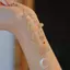 AqToCna Lưỡi Liềm Mặt Trăng Vòng Tay Ngọc Trai Giả Vòng Tay Nữ Tình Yêu Phong Cách Văn Học Vòng Tay Rỗng Trang Sức Gửi Đến Bestie Quà Tặng AqToCna