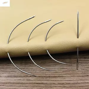 ZENZON 30 Chiếc Kim May Cong, Kim Thủ Công Da Bằng Thép Không Gỉ DIY, Móc Móc Đa Kích Thước Bán Nguyệt Tay May Kim May May