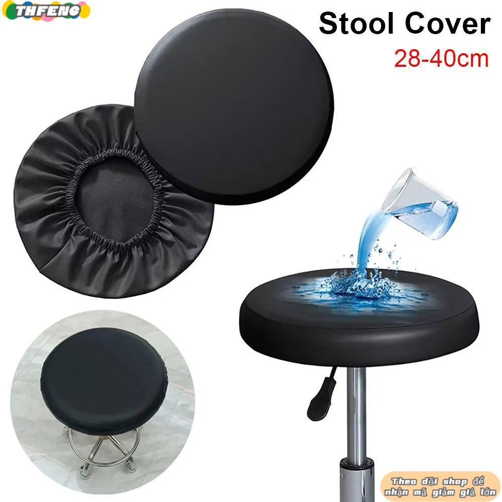 THFENG Bọc Ghế Tròn Da PU Chống Thấm Nước 28-40cm, Bao Gồm Tất Cả, Cho Ghế Xoay/Thanh/Phân