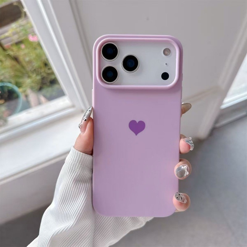 Ốp Điện Thoại Silicon Mềm Hình Trái Tim Lỗ Lớn Thích Hợp Cho iPhone 17 16 15 11 13 12 14 Pro Max 17Air Plus Ốp lưng