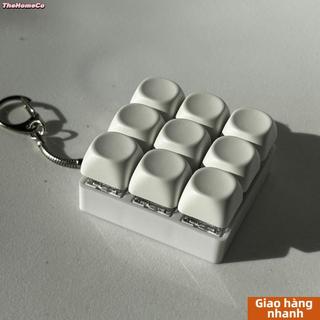 THEHOMECO Ngón Tay Bàn Phím Nắp, Giảm Căng Thẳng Nút Fidget Móc Khóa, Thư Giãn DIY Bàn Phím 4 / 9 Phím Keycap Pinch Đồ Chơi Người Lớn