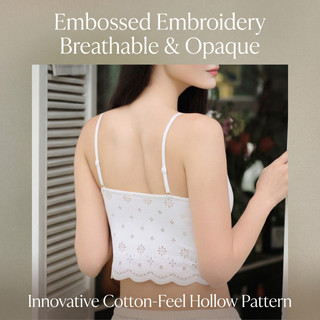 Áo lót không tay Brelira Daisy Camisole có đệm mút, dáng ôm, thoáng khí, nhẹ, cổ ren lượn sóng, thích hợp mặc trong.