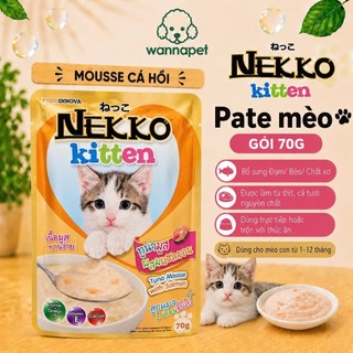 [Combo 24 Gói] Pate Mèo Nekko 70g Chính Hãng Thái Lan Đủ Vị Cá Ngừ Cá Hồi Gà Tôm - Wanna Pet SG
