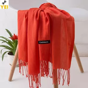 < YEI > Khăn quàng cổ giả Cashmere nguyên khối 70x200cm Khăn choàng A / C thanh lịch tối giản Khăn choàng mềm mại thoáng khí mùa thu đông Khăn ấm áp mới