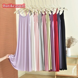 Váy Sling Nữ Plus Size Mùa Hè Không Tay Bộ Đồ Ngủ Váy Trơn Thường Ngày Váy Ngủ