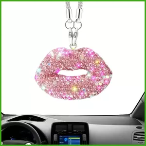 Phụ Kiện Gương Chiếu Hậu Môi Bling Phụ Kiện Nội Thất Ô Tô Lấp Lánh Kim Cương Giả Môi Trang Trí Xe Sáng Bóng wipqsvn