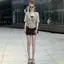 Áo thun ngắn tay ba mảnh phong cách Hot Girl + Áo yếm quấn ngực + Áo dáng rộng Bộ đồ mặc mỏng hơn mùa hè