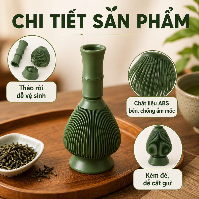 Chổi Chasen Matcha ABS Cao Cấp – Dụng Cụ Pha Trà, Chổi Đánh Matcha, Bộ Chổi Trà Xanh Nhật Bản