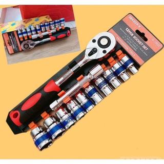 Bộ tuýp 12 chi tiết 1/2 CR-V mở bu lông đa năng sửa chữa ô tô máy móc cần siết 25cm tiện dụng