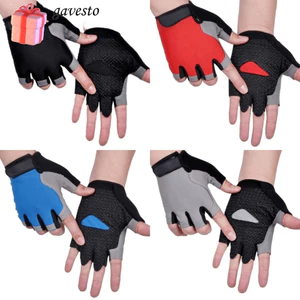 Găng Tay Nửa Ngón GAVESTO, Găng Tay Đi Xe Đạp Nam Nữ Thoáng Khí Chống Trơn Trượt, Găng Tay Tập Gym Unisex Không Ngón Thể Thao Ngoài Trời