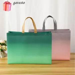 Túi không dệt GAVESTO, dung tích lớn có túi Tote có tay cầm, Túi mua sắm màu Gradient môi trường có thể tái sử dụng