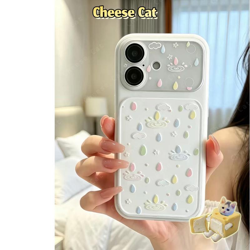 Ốp điện thoại bảo vệ toàn bộ ống kính hình giọt mưa đầy màu sắc cho iPhone 13 14 Xs XR 11 12 15 Plus 16 12 11 17 Pro Max
