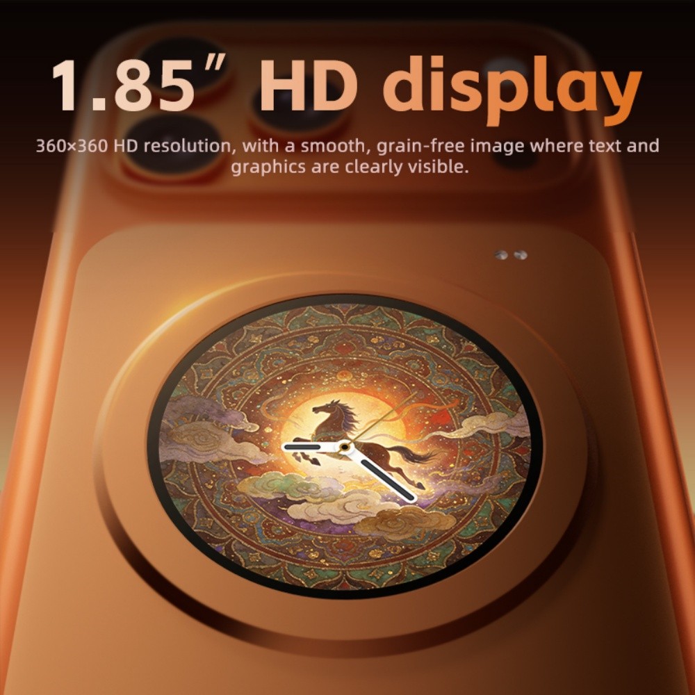 Màn Hình HD Ốp Lưng Điện Thoại Hiển Thị Ảnh Sạc Tiện Lợi Màn Hình DIY Cho IPhone 16 17 Pro Max Không Dây Selfie, Bullet Comnents
