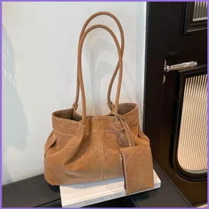 SQ11 2026 Retro Da Lộn Nữ Túi Đeo Vai Thời Trang Dung Tích Lớn Đi Lại Túi Tote