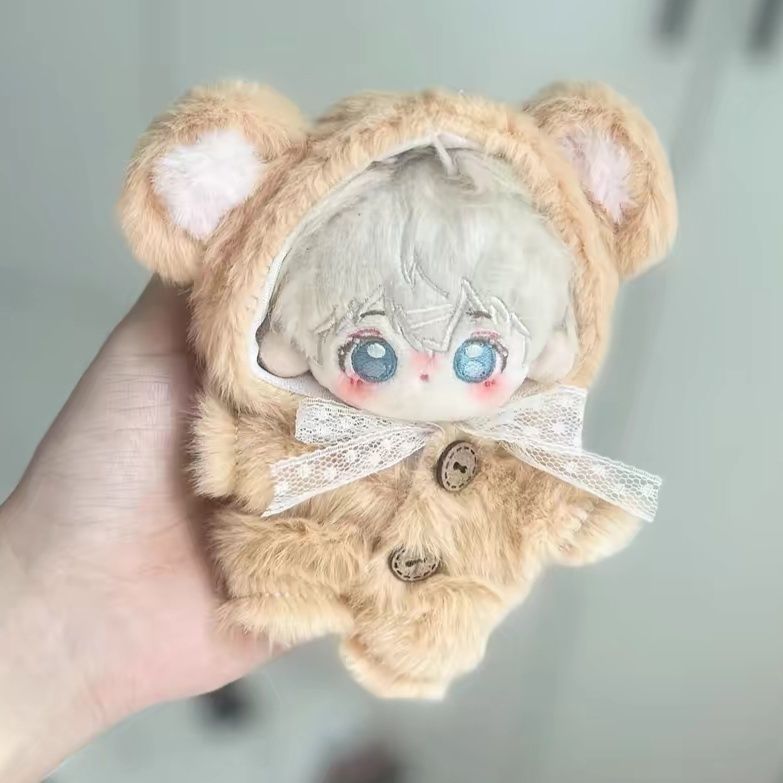 10cm Quần Áo Cho Bé 20 Quần Áo Dễ Thương Lông Gấu Sang Trọng Hai Mảnh Bộ Búp Bê Cotton Có Mũ Trùm Đầu Thay Thế Búp Bê 6.10