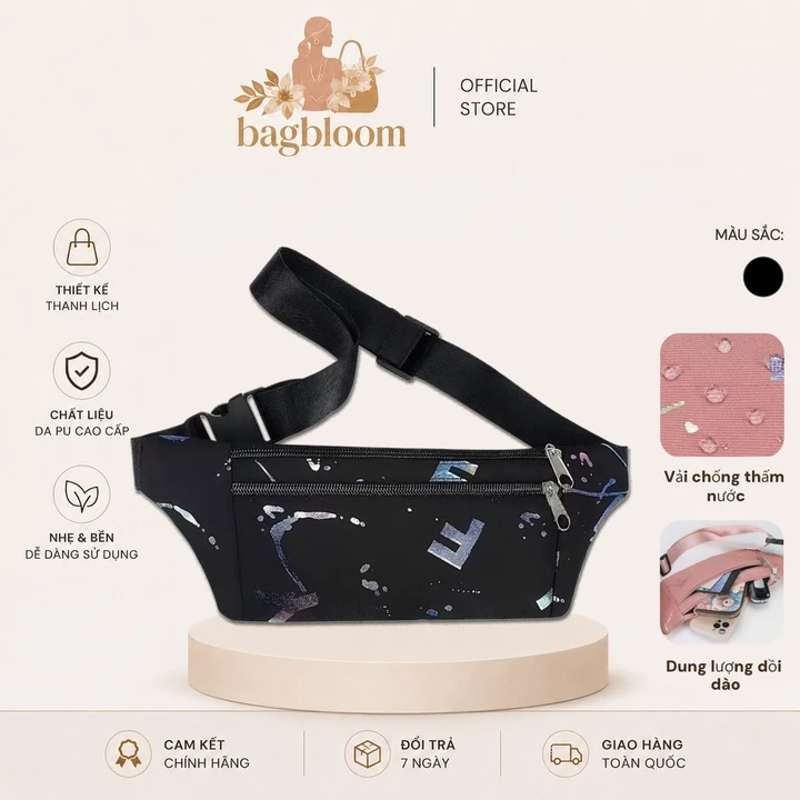 Women's Korean-Style Nylon Belt Bag – Multi-Pocket, Water-Resistant, for Travel