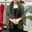 VVDZA Lông Thú Giả Cổ Áo Cardigan Thời Trang Cape Cloak Sang Trọng Quấn