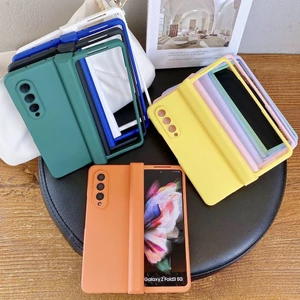 Có Kết Nối Bản Lề Combo 3 Trong 1 Ốp Lưng Điện Thoại Samsung Galaxy Z Fold 7 6 4 3 5 Macron Màu Bìa Cứng