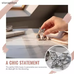 Bông tai kẹp tai cho tai nghe Bướm đính cườm phong cách Trang trí sáng bóng Trang sức nhẹ cho phụ nữ dự tiệc hoặc sử dụng hàng ngày Đẹp