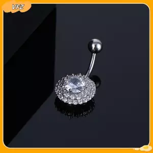 VFZ Dainsty Rối Bụng Nút Nhẫn Thép Không Gỉ Rốn Xuyên Zircon Hoa Rốn Xuyên Rốn Rốn Nhẫn Gợi Cảm Cơ Thể Trang Sức Louislifecool
