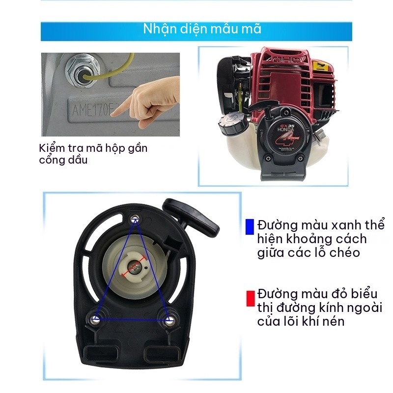 Bộ Giật Khởi Động GX35 Cho Máy Cắt Cỏ 4 Thì, Dây Kéo Thép Bền Chắc, Dễ Lắp Đặt, Phụ Tùng GX35