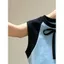 Milyfashion Áo Vest Không Tay Màu Xanh Mùa Hè Phong Cách Mới Nơ Thiết Kế Phong Cách Ngắn Độc Đáo Phù Hợp Với Hàng Đầu 1HTP