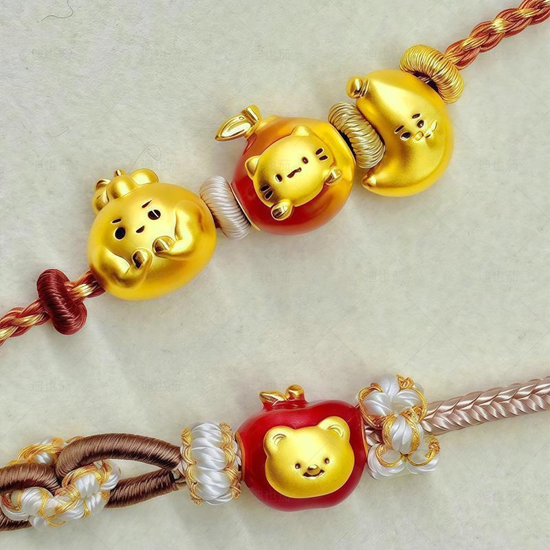 Vòng tay hạt cát vàng mạ 24k tự làm, tặng bạn gái