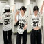 Milyfashion Casual Tất Cả Trận Đấu Nhanh Khô Phố Cổ Chữ v In Hình Ngắn Tay Chấm Bi Mùa Hè Phong Cách Mới AZJN