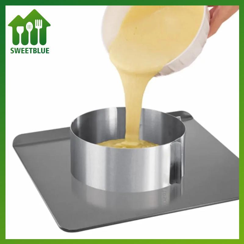 SWEET Khuôn bánh mousse tròn inox điều chỉnh được, vòng nướng bánh đa năng DIY, dụng cụ làm bánh chuyên dụng