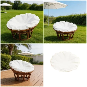 MOON Chống Thấm Nước Đôi Papasan Ghế Đệm Có Dây Kéo Và Dây Đeo Có Thể Giặt Miếng Lót Ghế Trượt Cho Ngoài Trời Indo