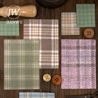 JIANWU Thư Từ Phòng May Series Vintage Kẻ Sọc Phong Cảnh Cắt Kéo Sổ Lưu Niệm Chất Liệu Giấy Rác Tạp Chí Văn Phòng Phẩm