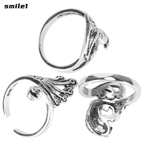 SMILE 3 vòng móc, Vòng đan có thể điều chỉnh mở có thể điều chỉnh, Nhẫn sợi kim loại Hướng dẫn đan