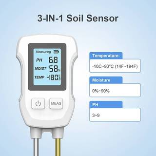 [Ktp] 3 trong 1 kỹ thuật số LCD đất Meter nhiệt độ độ ẩm PH meter với đèn nền nhà máy dụng cụ đo lường cho hoa cây vườn