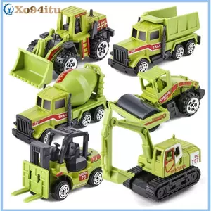 XOITU 6 Cái / bộ Đồ Chơi Giáo Dục Hợp Kim Nhựa Kỹ Thuật Tru Ô Tô Mô Hình Xây Dựng Xe Máy Xúc Máy Kéo Máy Xúc Cho Trẻ Em Quà Tặng VN