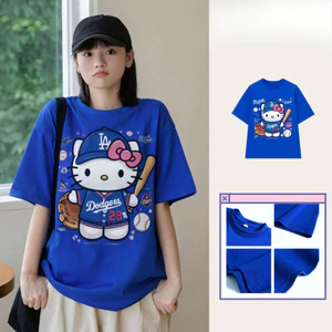 （Giao hàng 24h）Angela Áo Thun Kitty LA Bóng Chày Hottrend 2026 Form Áo Unisex Dáng Rộng Cotton Cao Cấp Premium