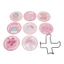 SMILE 8 Chiếc Kim Cương Giả Tranh Đế Lót Ly, Dính Mạnh Mẽ Hoạt Hình Coaster Kim Cương Giả Bộ Nghệ Thuật, Miếng Dán Kim Cương Thêu Nhựa Hồng Kim Cương Nghệ Thuật Đế Lót Ly Gia Đình DIY