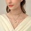 Vòng cổ hợp kim lớp ngọc trai hình trái tim cho nữ