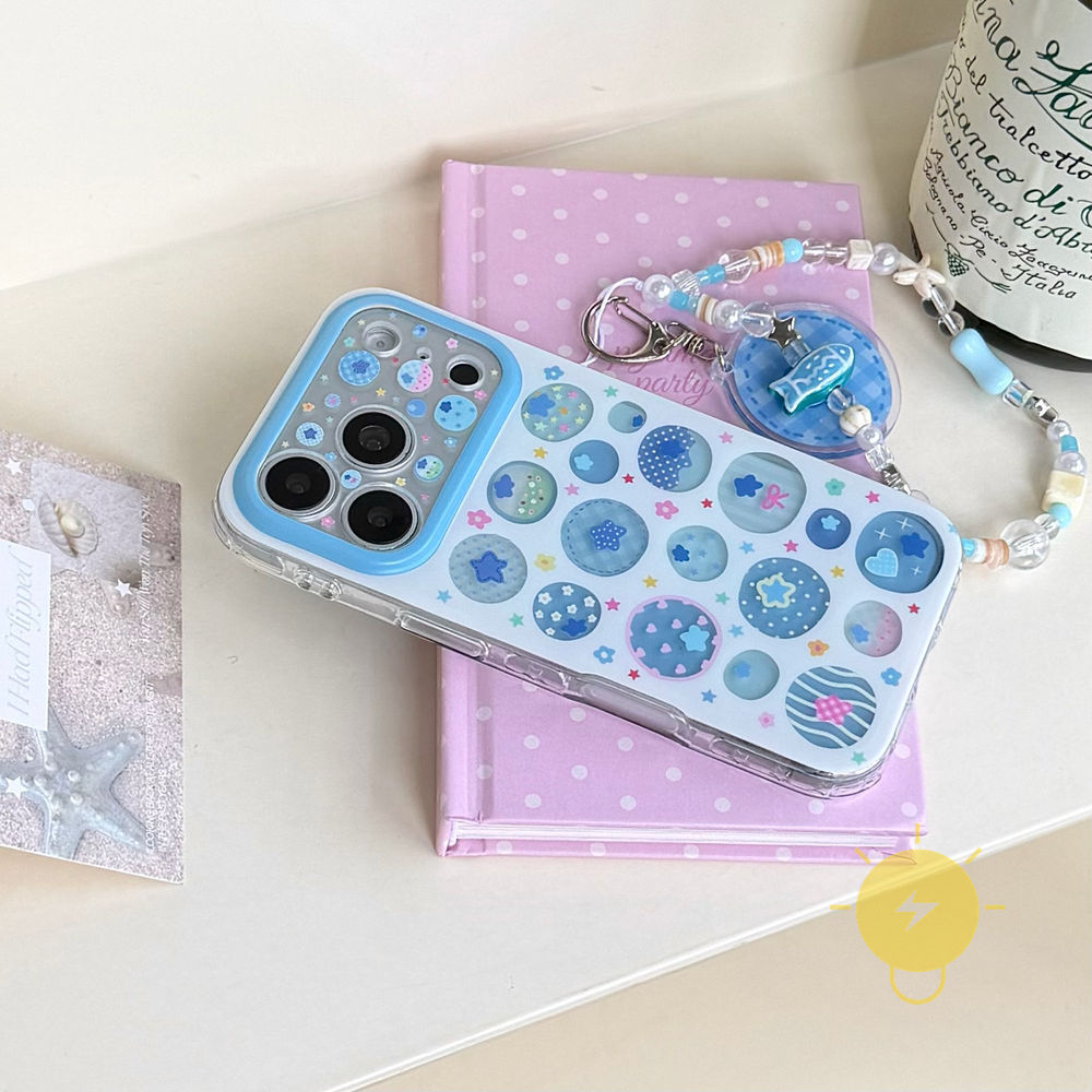 Phone Case For iPhone 17 Pro Max 16 15 TPU Keychain Chain Aesthetic Korean Cute